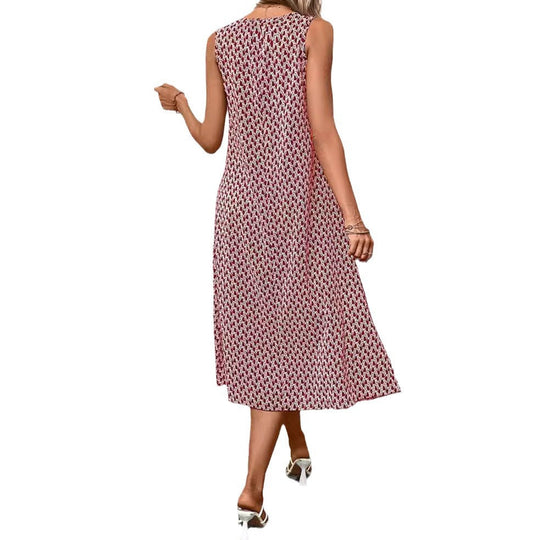 Damen lässiges Midi-Kleid mit asymmetrischem Schnitt und raffinierten Akzenten