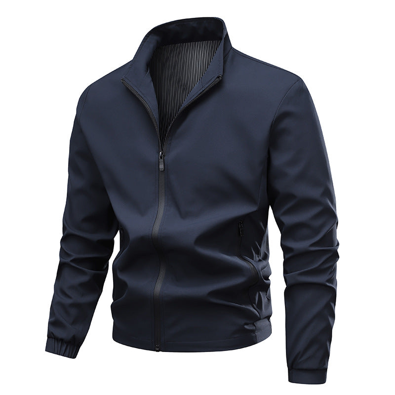 Herren Wasserabweisende Softshell-Blousonjacke mit Stehkragen, Zweiwege-Reißverschluss & gestreiftem Innenfutter Nord Taschen