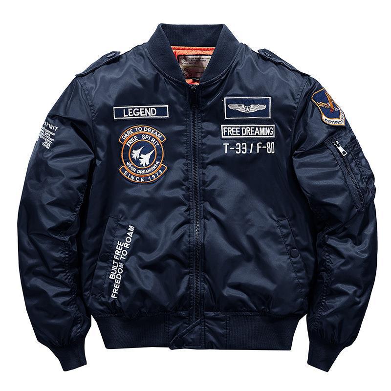 Herren Aviator-Bomberjacke im Military-Look mit gestepptem Thermofutter und Schulterpatches Nord Taschen