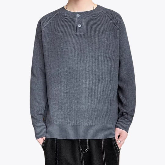 Herren Grobstrickpullover mit Knopfdetails Nord Taschen