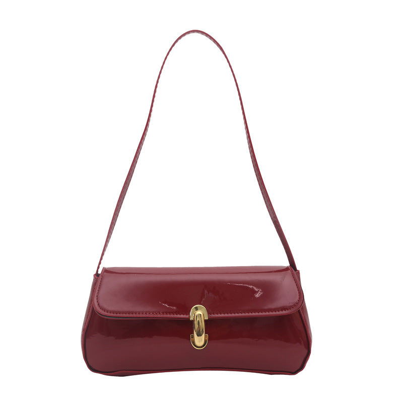 Damen elegante Umhängetasche mit luxuriösem Hochglanzdesign und praktischen Tragegriffen Nord Taschen