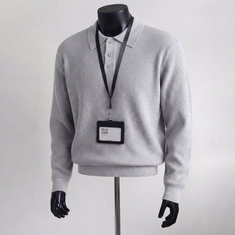Herren Urbaner Pullover mit Kragen Nord Taschen