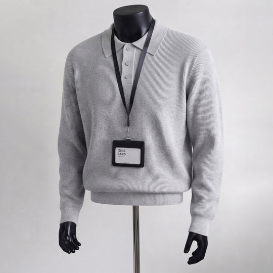 Herren Urbaner Pullover mit Kragen Nord Taschen