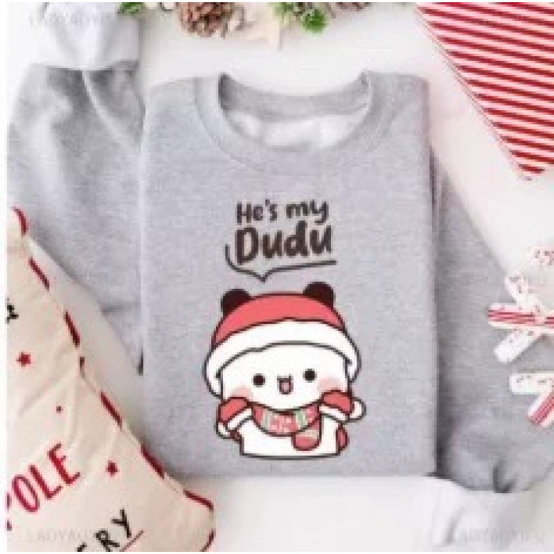 Unisex kuscheliges Baumwoll-Sweatshirt mit niedlichem Bären-Print und Rundhalsausschnitt Nord Taschen