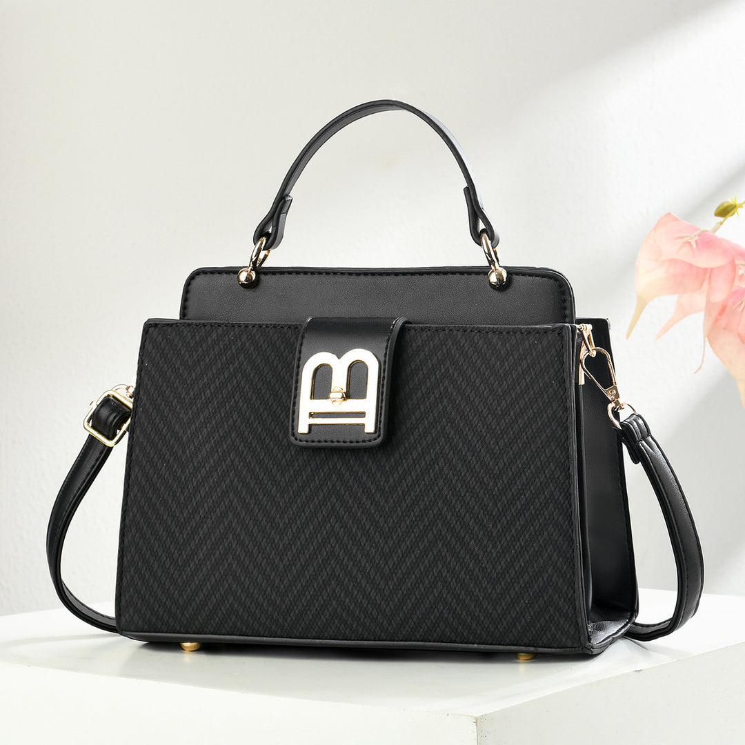 Damen Handtasche mit raffiniertem Zickzackmuster und abnehmbarem Schultergurt Nord Taschen