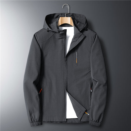 Herren leichte Softshell-Kapuzenjacke mit winddichter Membran und Reißverschlusstaschen Nord Taschen