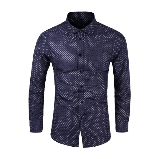 Herren Slim-Fit Hemd mit feinem Pünktchenmuster und Kentkragen Nord Taschen