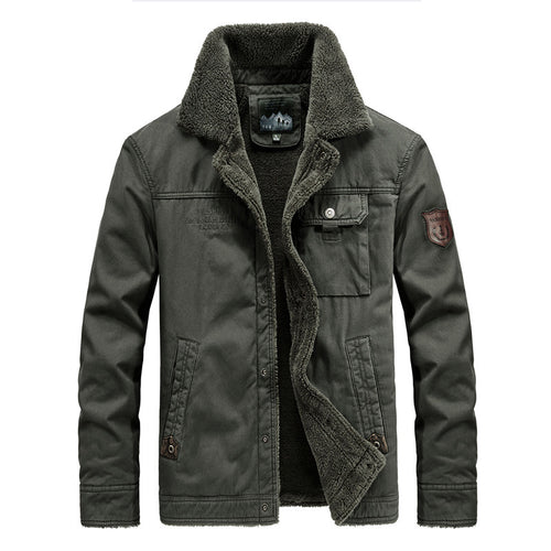 Herren robuster Canvas-Fieldblouson mit wärmender Sherpa-Innenlage und Hemdkragen Nord Taschen