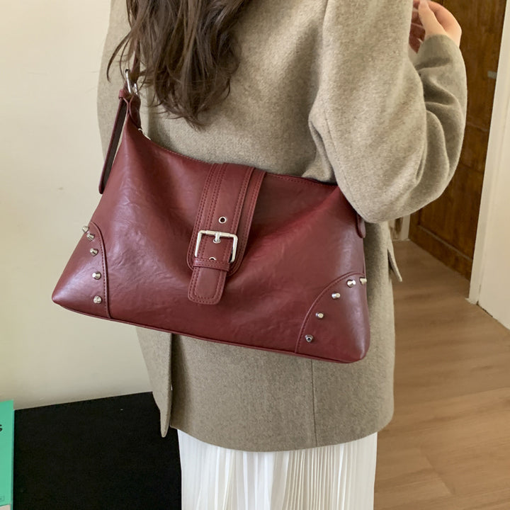 Damen Trendige Schultertasche mit dekorativem Schnallenakzent Nord Taschen