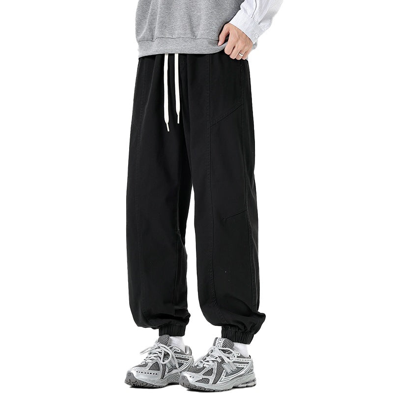 Herren Oversized Utility-Jogginghose aus robustem Baumwollmix mit Kordelbund, seitlichen Cargo‑Taschen & gerippten Bündchen Nord Taschen