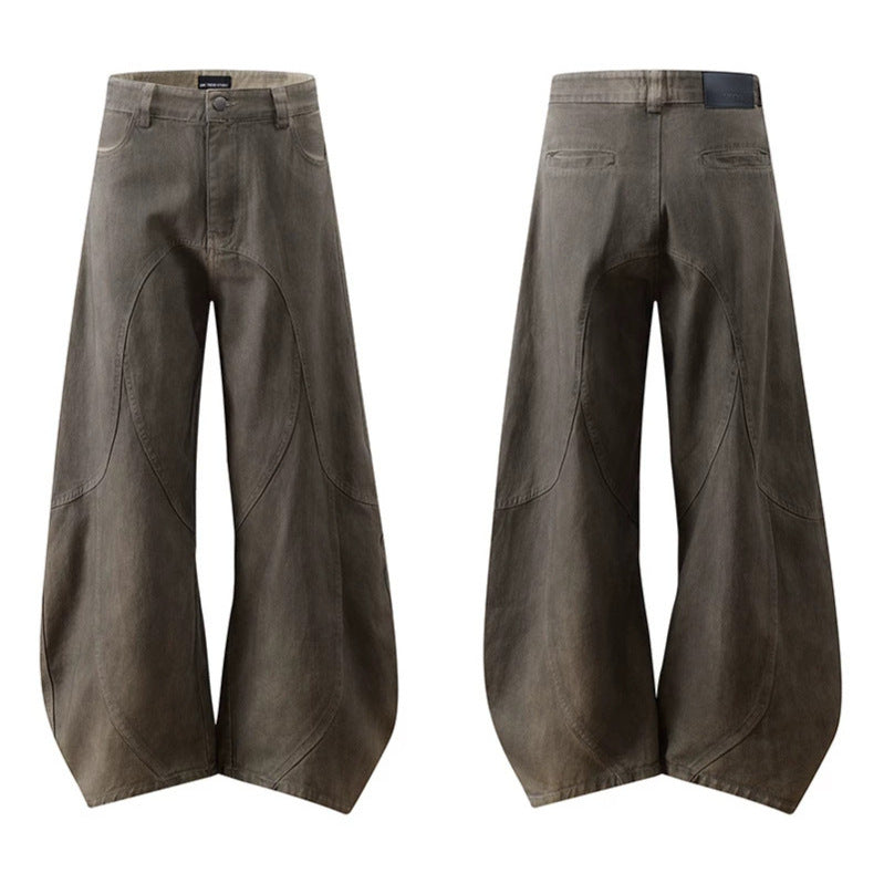 Damen Weite High‑Waist Culotte‑Hose mit ballonförmiger Silhouette und Zierpaneelen Nord Taschen