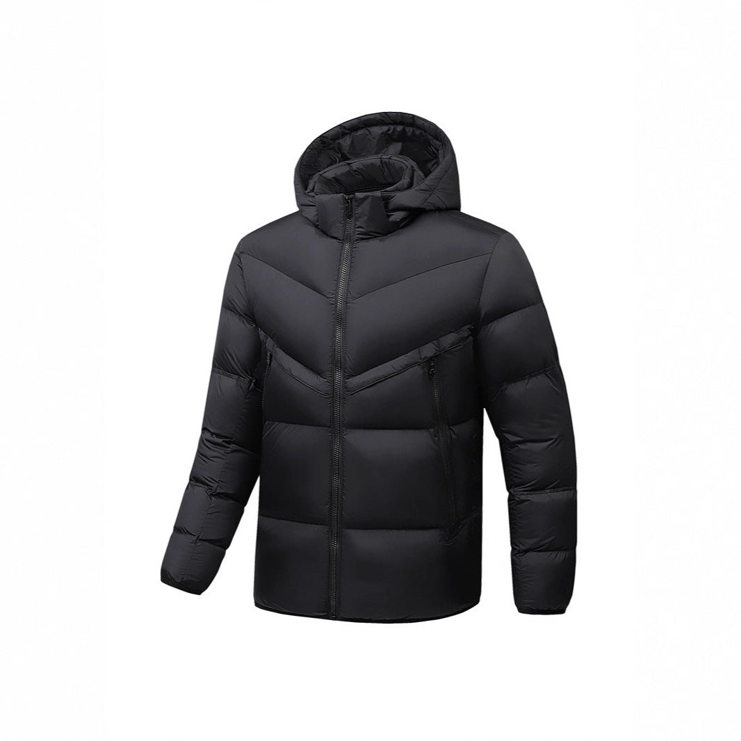 Herren Leichte Daunenoptik-Steppjacke mit Kapuze, winddichter Thermoisolierung und vertikalen Reißverschlusstaschen Nord Taschen