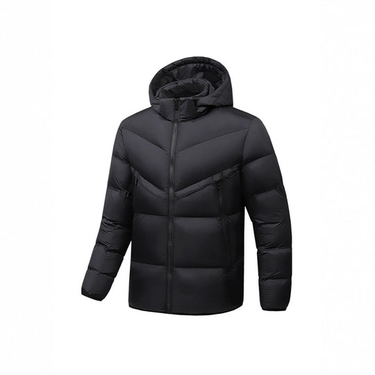 Herren Leichte Daunenoptik-Steppjacke mit Kapuze, winddichter Thermoisolierung und vertikalen Reißverschlusstaschen Nord Taschen