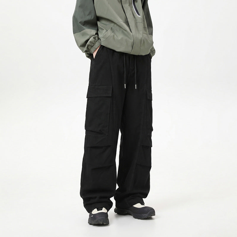 Herren Baggy-Cargo-Hose mit tiefem Schritt, Oversized-Silhouette und aufgesetzten Utility-Taschen Nord Taschen