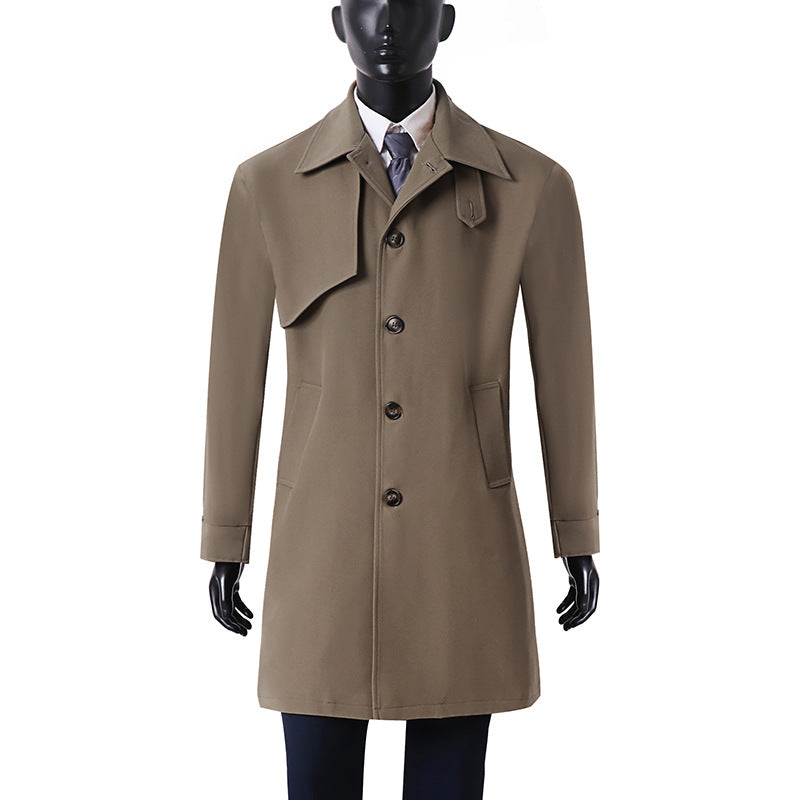 Herren midilanger Oversize-Kurzmantel mit durchgehender Knopfleiste und feinem Innenfutter Nord Taschen