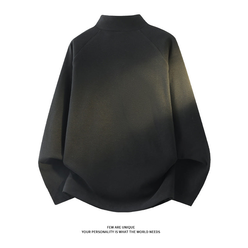 Unisex Oversize-Mockneck-Halbzip-Sweatshirt aus Mikrofleece mit abgerundetem Saum Nord Taschen