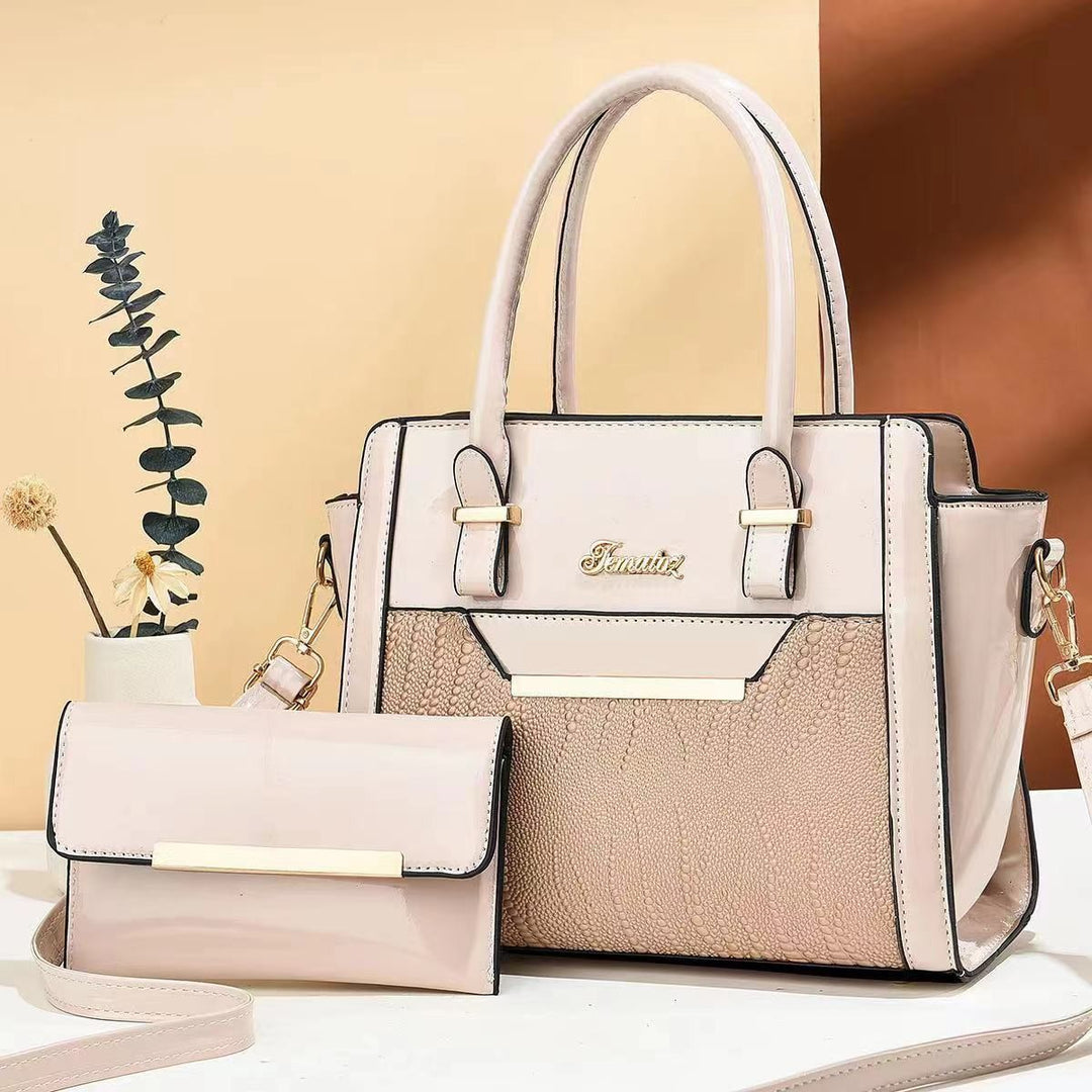 Damen modische Handtasche mit strukturiertem Gewebe und abnehmbarer Clutch Nord Taschen