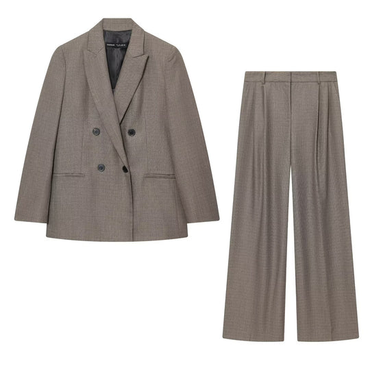 Damen Weitgeschnittene High-Waist-Hose mit Bundfalten und Bügelfalte Nord Taschen
