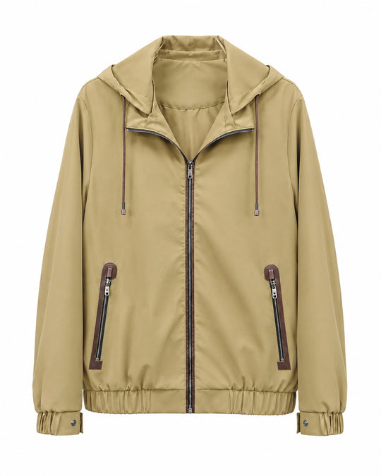 Herren Leichte Softshell‑Hoodiejacke mit wasserabweisender Außenlage, Lederapplikationen und Reißverschlusstaschen Nord Taschen