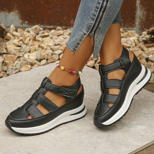 Damen Sportliche Wedge-Sandaletten mit verstellbaren Riemen und rutschfester Sohle