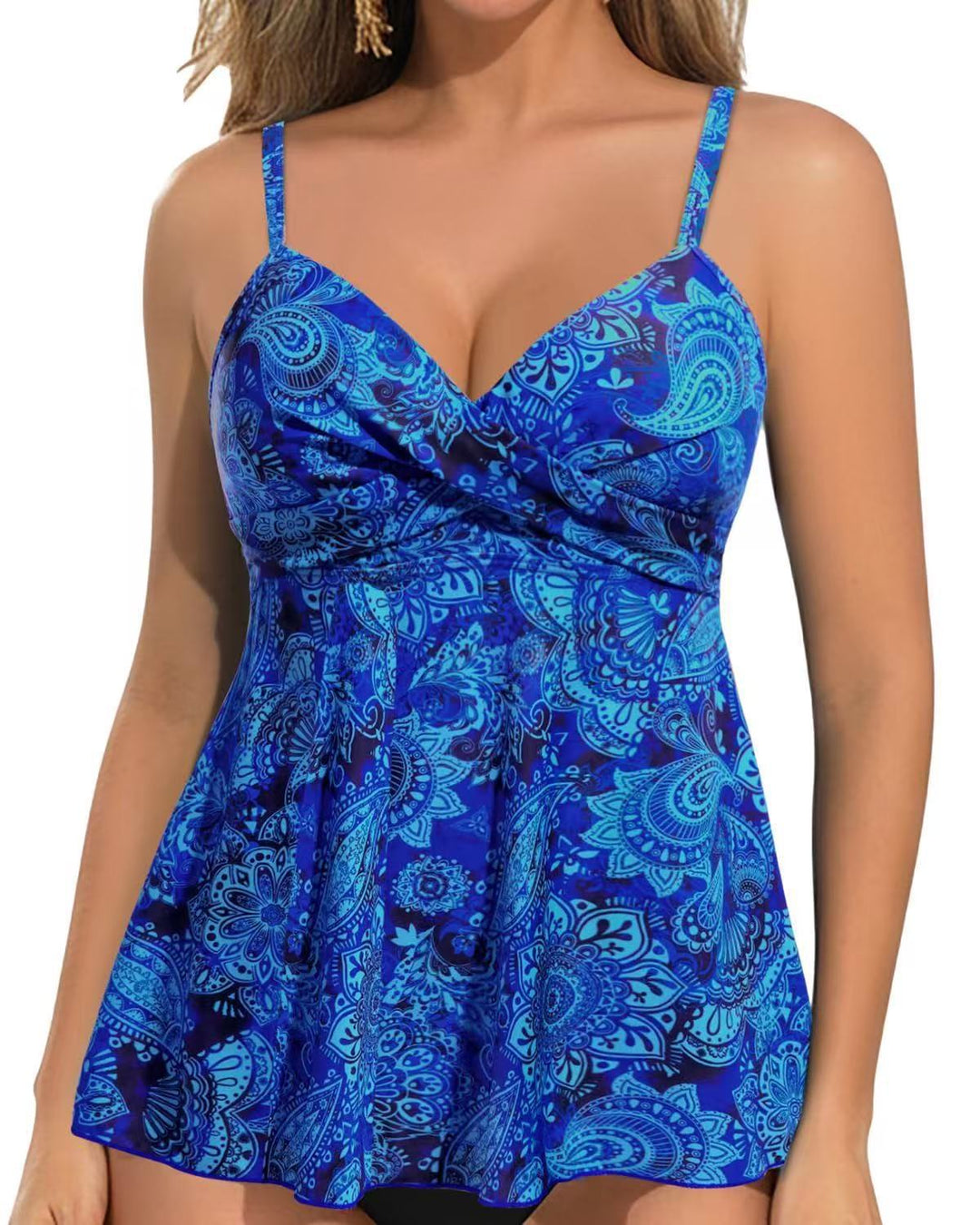 Damen Tankini-Oberteil mit Raffung und sanftem V-Ausschnitt Nord Taschen