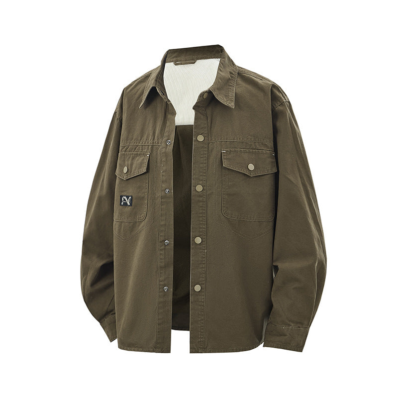 Herren Overshirt-Jacke im Workwear-Stil mit aufgesetzten Brusttaschen und Druckknopfverschluss Nord Taschen