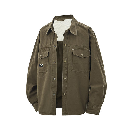 Herren Overshirt-Jacke im Workwear-Stil mit aufgesetzten Brusttaschen und Druckknopfverschluss Nord Taschen