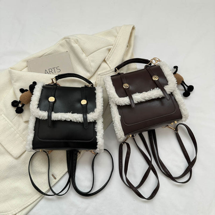 Damen stilvolle Rucksackhandtasche mit weich gefütterter Klappe Nord Taschen