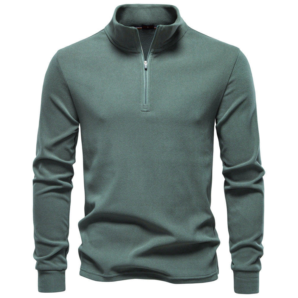 Herren funktionaler Sweatshirt mit hohem Kragen und kurzem Reißverschluss