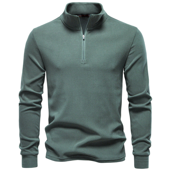 Herren funktionaler Sweatshirt mit hohem Kragen und kurzem Reißverschluss