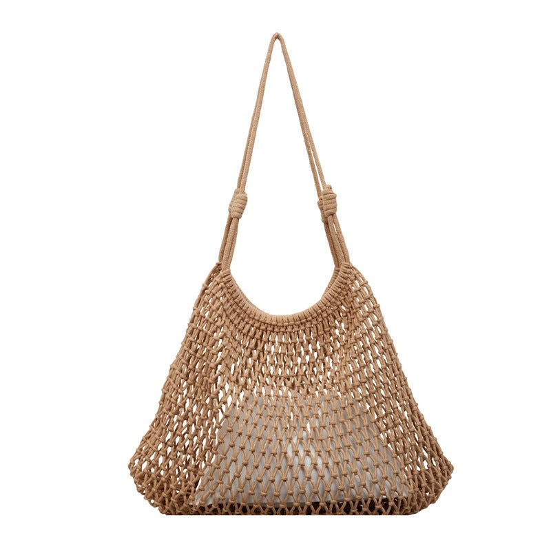 Damen Geflochtene Strandtasche mit praktischer Innentasche Nord Taschen