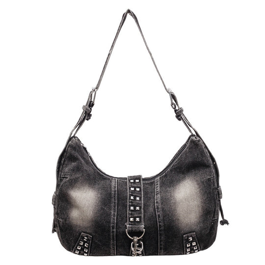 Damen lässige Denim Hobo-Tasche mit modischen Details Nord Taschen