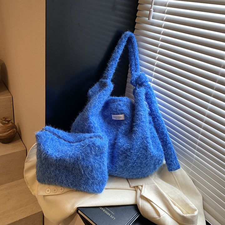 Damen modische Hobo-Tasche aus kuscheligem Material Nord Taschen