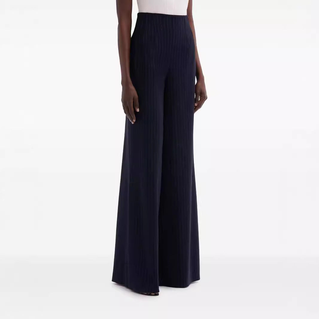 Damen Hochtaillierte Plissee‑Palazzohose mit weitem Bein Nord Taschen