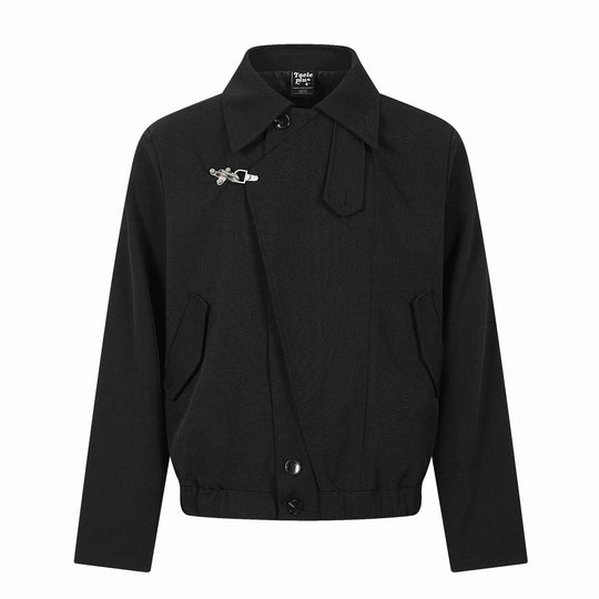 Damen Kurzblouson im Overshirt‑Stil mit markantem Hemdkragen und Metallhakenverschluss Nord Taschen