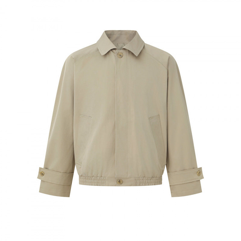 Herren Kurz geschnittene kastige Harrington-Jacke mit verdeckter Knopfleiste, elastischem Saum und verstellbaren Manschetten Nord Taschen