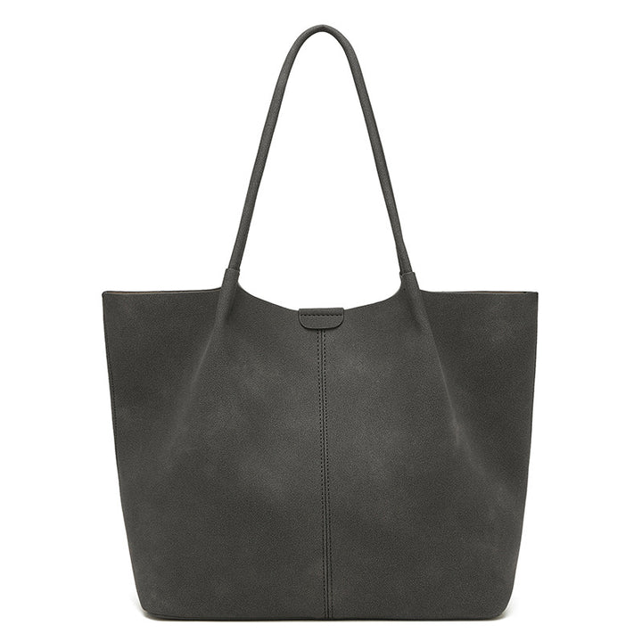 Damen Großzügige Tragetasche mit elegantem Suede-Finish und praktischem Druckverschluss Nord Taschen