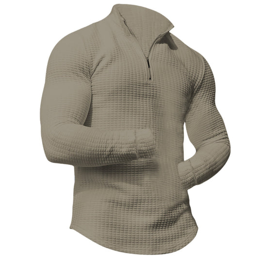 Herren Waffelstrick-Langarmshirt mit kurzem Reißverschluss Nord Taschen