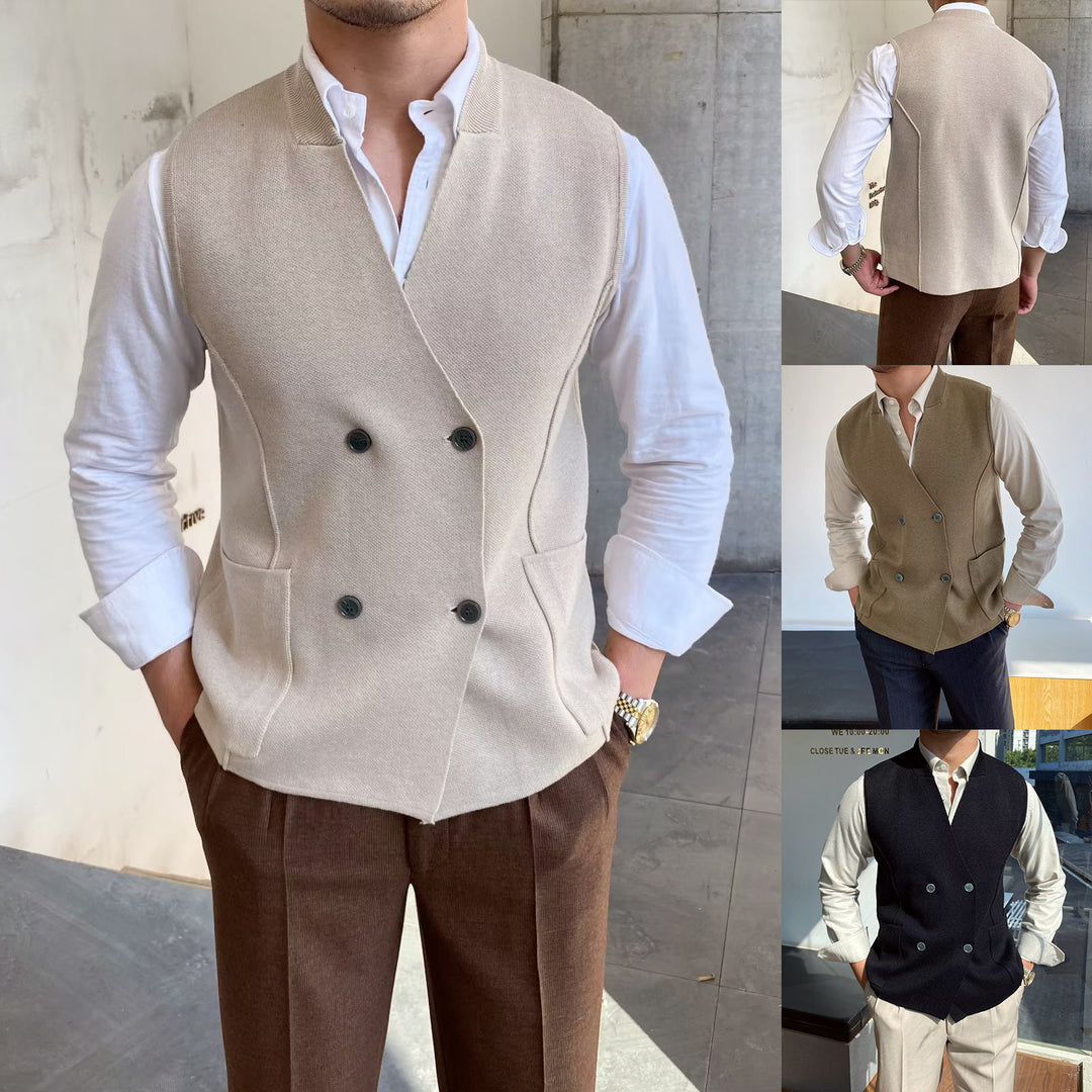 Herren Modischer Weste mit doppelter Knopfleiste Nord Taschen
