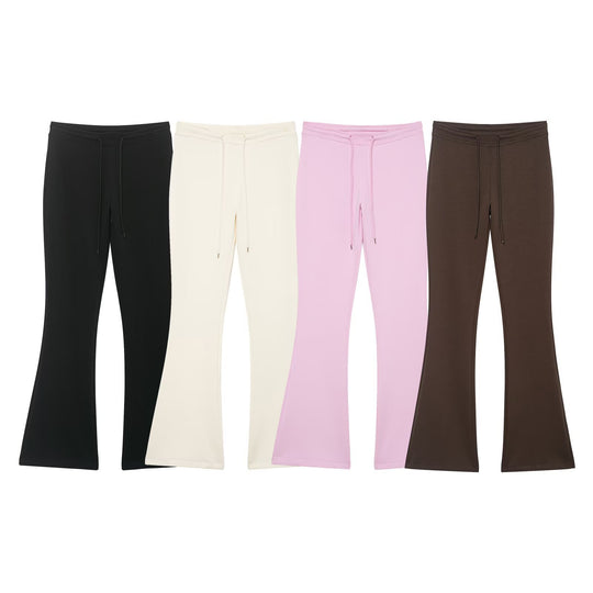Damen Highwaist Schlaghose aus weichem Sweat mit Tunnelzug Nord Taschen