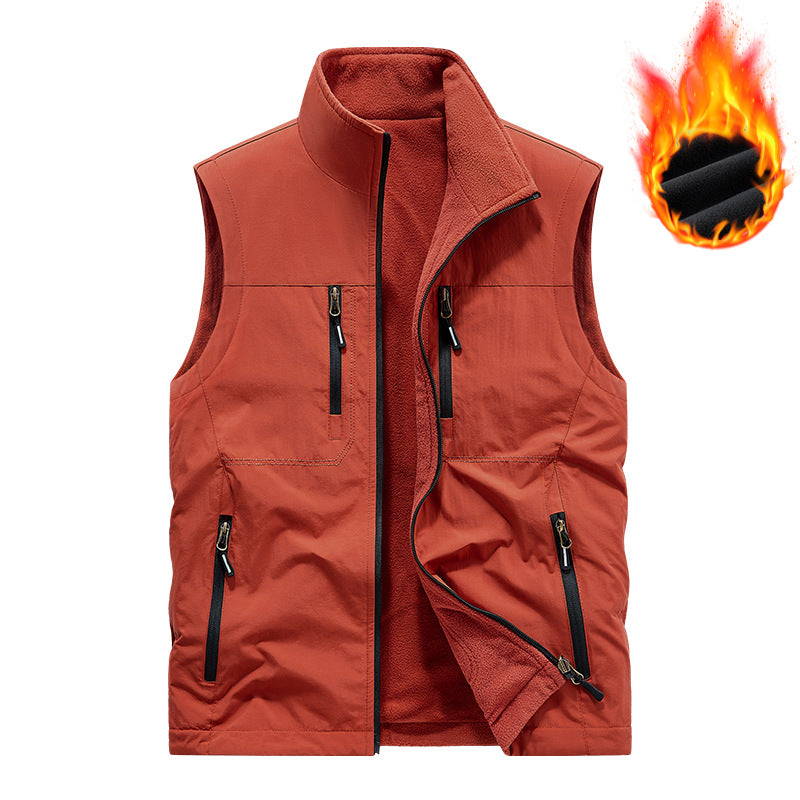 Herren Gefütterte Outdoor-Thermoweste mit Fleece-Innenfutter, Reißverschlusstaschen & winddichter Außenlage Nord Taschen
