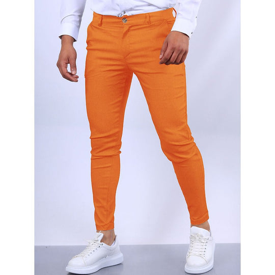 Herren Slim-Fit Chinohosen mit elastischem Bund und praktischen Taschen - Arvani