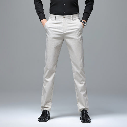 Herren Schmale Chino-Businesshose mit Bügelfalte und leichtem Stretch Nord Taschen