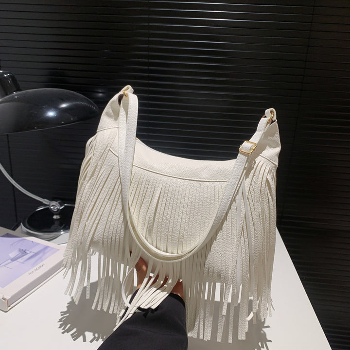 Damen Schultertasche mit fransigen Akzenten Nord Taschen