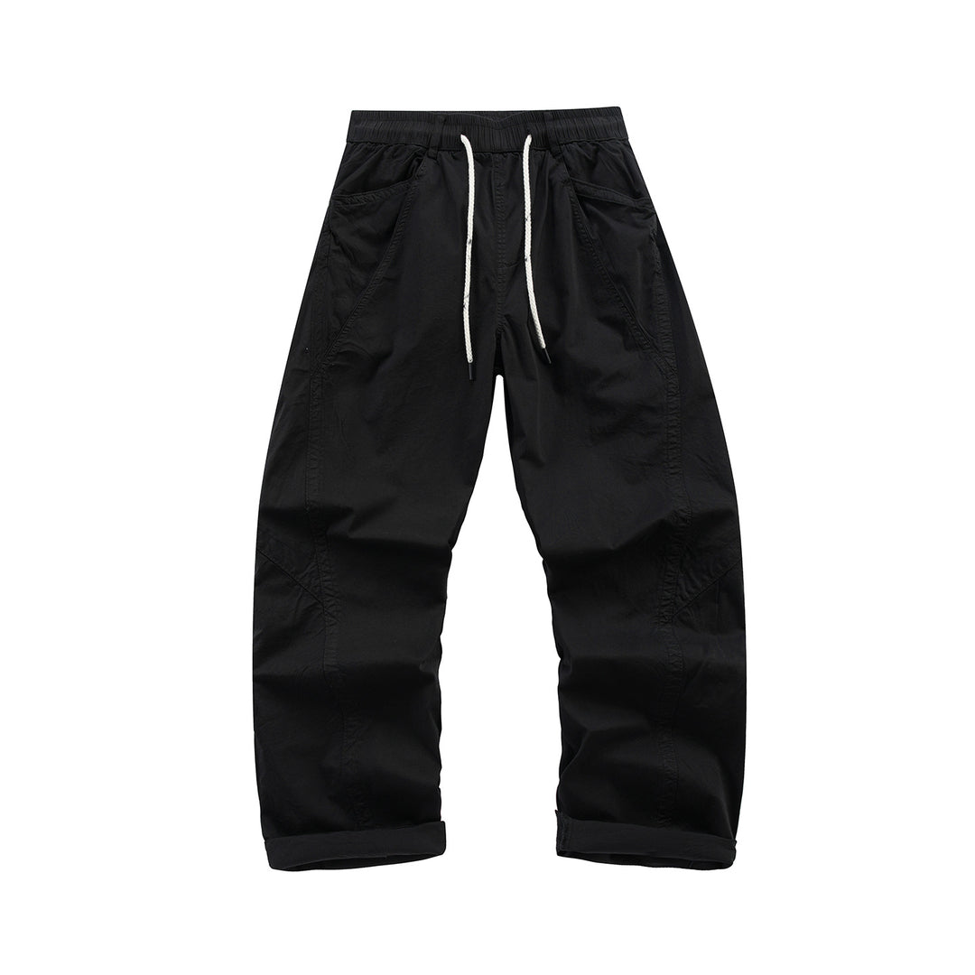 Herren Leichte Relaxed-Fit Bundhose mit Tunnelzug, schrägen Eingrifftaschen und Paneelnähten Nord Taschen