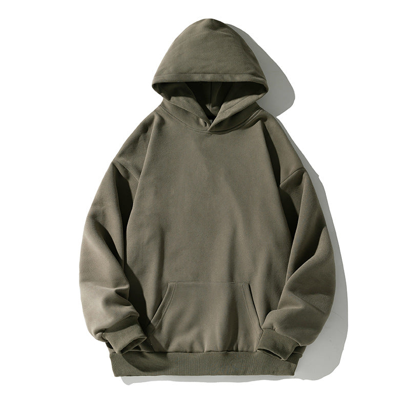 Unisex Kastenförmiger Kapuzenpullover mit minimalistischer Nahtführung, Kängurutasche und verlängertem Rückenteil Nord Taschen
