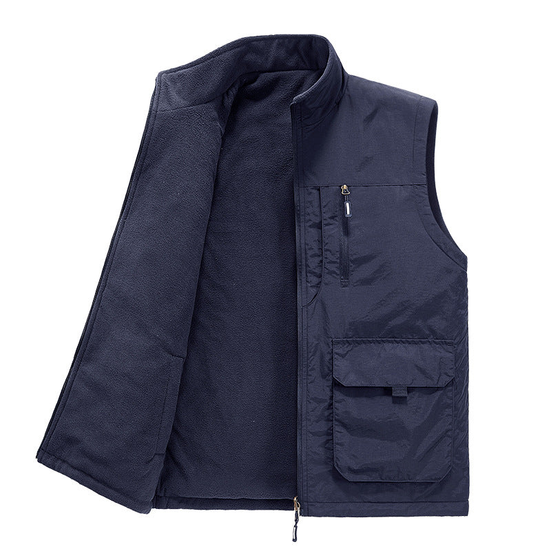Herren Multifunktionale Outdoor-Utility-Weste mit Microfleece‑Innenlage und Mehrfachtaschen Nord Taschen