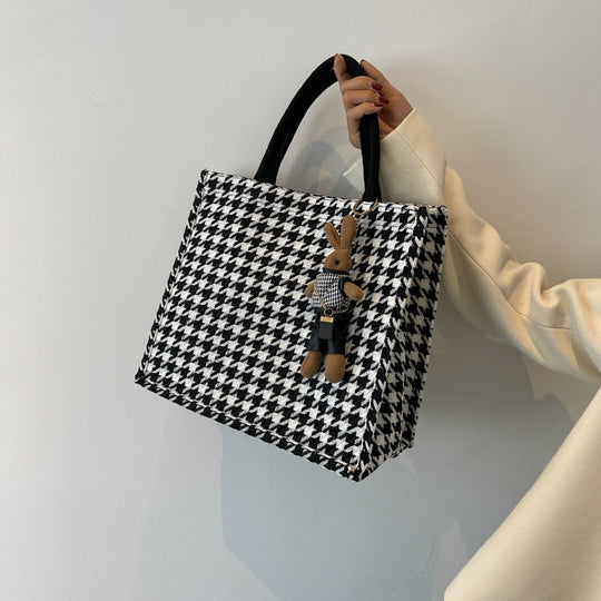 Damen Tragetasche im modernen Hahnentritt-Design Nord Taschen