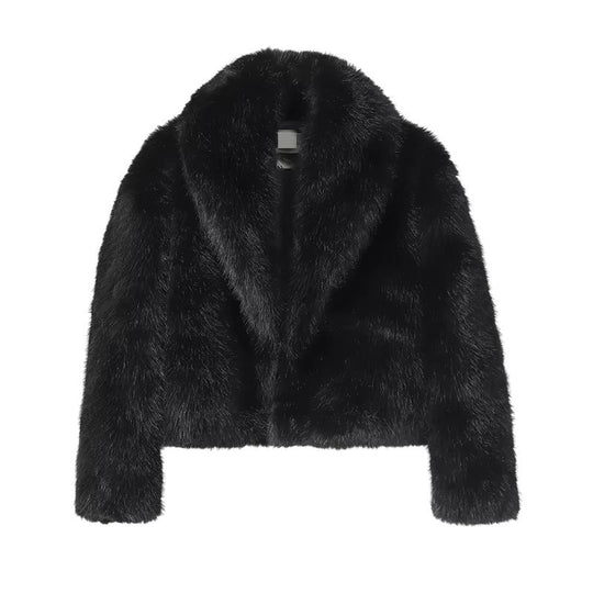 Damen Kurz geschnittener Luxus‑Kunstpelz‑Bolero mit voluminösem Schalkragen Nord Taschen
