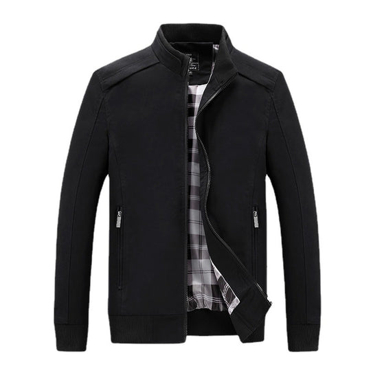 Herren leichter Reißverschluss-Blouson mit kariertem Innenfutter, Rippbündchen und Stehkragen Nord Taschen